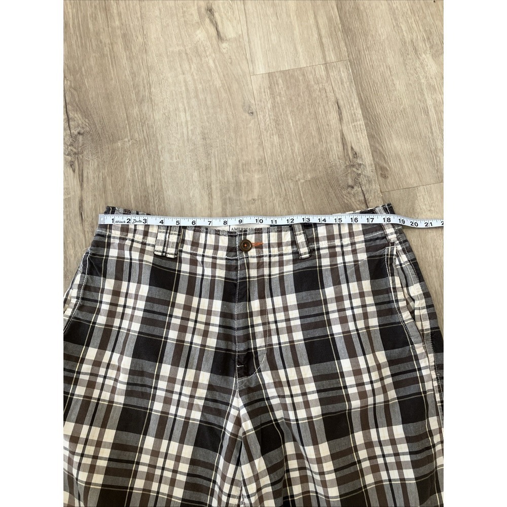 Y2K American Eagle Plaid Shorts Longer Length Size 36 - Picture 3 of 7